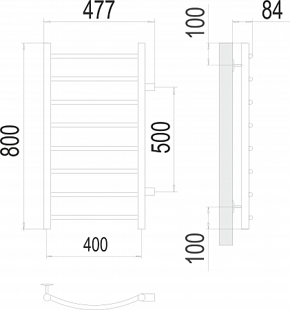 Классик П8 400х800 бп500 Полотенцесушитель  TERMINUS Миасс - фото 3