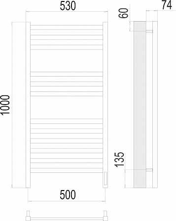 Енисей П12 500х1000  электро (sensor quick touch) Полотенцесушитель TERMINUS  Миасс - фото 3