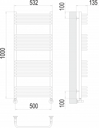 Стандарт П20 500х1000 Полотенцесушитель  TERMINUS Миасс - фото 3