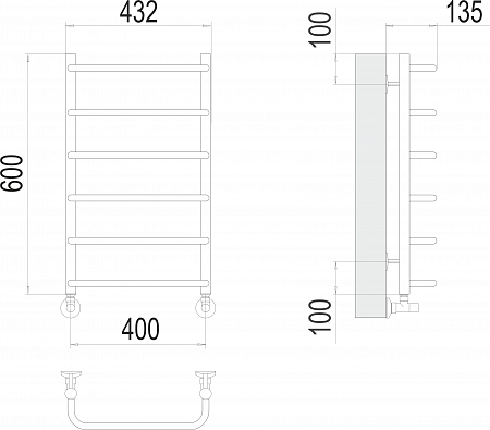 Стандарт П6 400х600  Полотенцесушитель  TERMINUS Миасс - фото 3