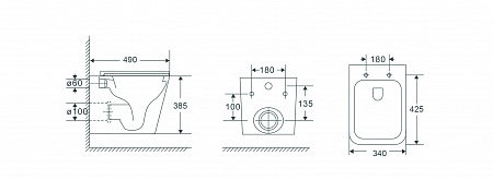 Подвесной унитаз безободковый Terminus Ватикан Monolit 490х340 белый Миасс - фото 9