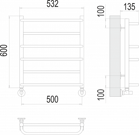 Евромикс П6 500х600 Полотенцесушитель  TERMINUS Миасс - фото 3