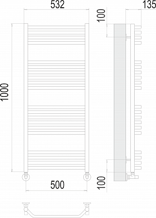 Виктория П20 500х1000 Полотенцесушитель  TERMINUS Миасс - фото 3