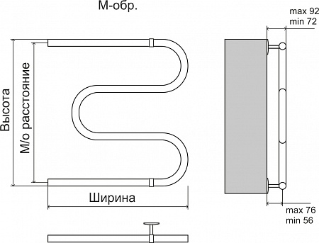 Эконом М-обр AISI 32х2 600х600 Полотенцесушитель  TERMINUS Миасс - фото 3