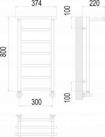 Контур с/п П7 300х800 Полотенцесушитель  TERMINUS Миасс - фото 3