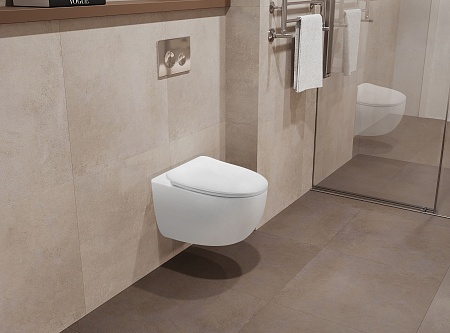 Подвесной унитаз безободковый Terminus Енисей Monolit 560х390 белый Миасс - фото 1