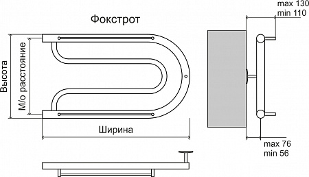 Фокстрот AISI 32х2 320х600 Полотенцесушитель  TERMINUS Миасс - фото 3