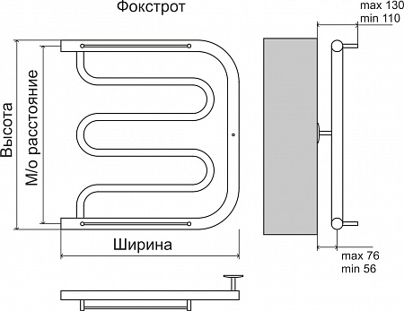 Фокстрот AISI 32х2 600х600 Полотенцесушитель  TERMINUS Миасс - фото 3