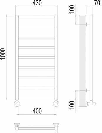 Контур П9 400х1000 Полотенцесушитель  TERMINUS Миасс - фото 3