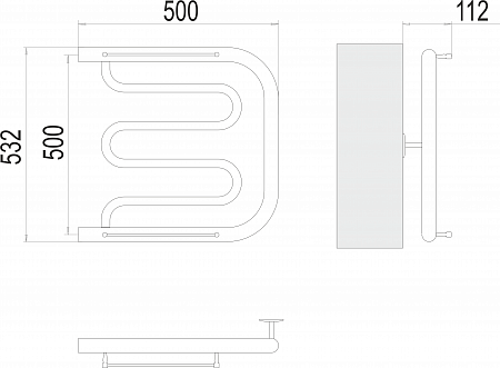 Фокстрот БШ 500х500 Полотенцесушитель  TERMINUS Миасс - фото 3