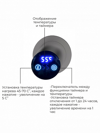 Аккорд П5 500х800 электро Полотенцесушитель TERMINUS Оружейная сталь Миасс - фото 4